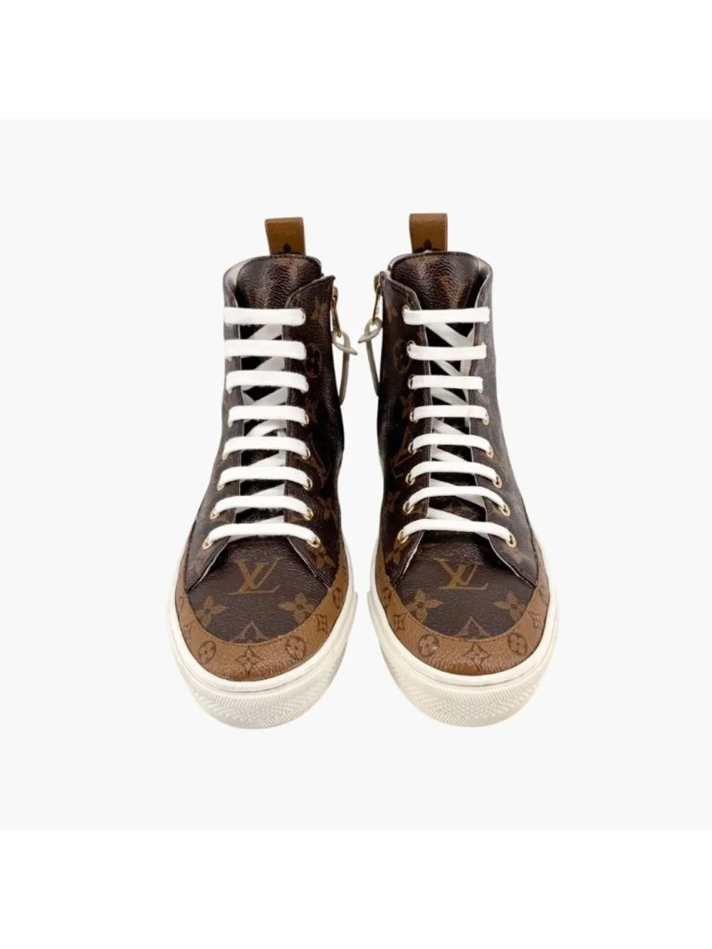 Louis Vuitton Stellar High Top Sneaker Boots Size 36.5 US 6.5 Brown LV Monogram